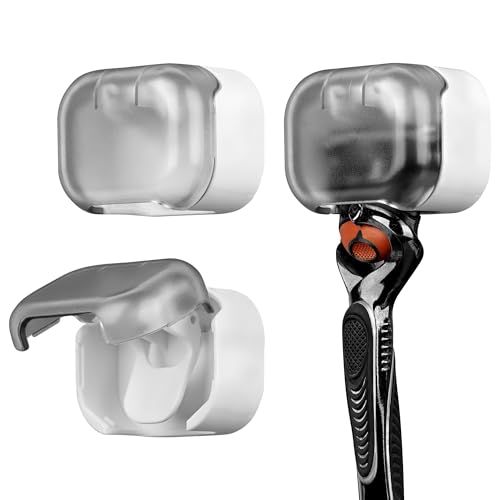 Linkidea 2er-Pack Rasiererhalter, wasserdichter Rasiererhalter für die Dusche, kompatibel mit GilletteLabs mit Peeling-Riegel, Dorco Pace 6 Pro (Grey) von Linkidea