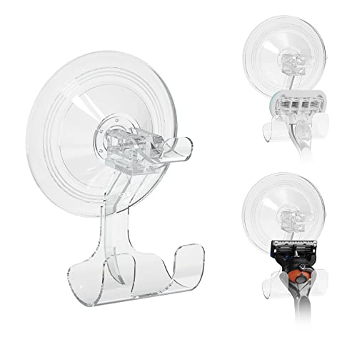 Linkidea 3er-Pack Rasiererhalter für Dusche, Wandmontage-Saugnapf-Rasierer-Aufhänger für Badezimmer, Kunststoff, kompatibel mit Venus Platinum, Fusion 5 Proshield & Proglide, Mach 3 Classic von Linkidea