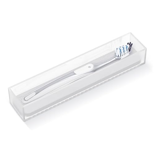 Linkidea Acryl-Zahnbürstenhalter mit Kieselgur-Trockenstein, Badezimmer-Schubladen-Organizer mit Ablaufloch für Zahnbürste, kompatibel mit Colgate Extra Clean, Oral-B CrossAction von Linkidea