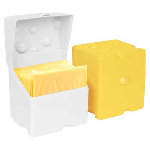 Linkidea Käsebehälter aus ABS-Kunststoff, Käsehalter mit Klappdeckel, Käsebehälter für Kühlschrank, passend für Käse/Butter im Kühlschrank, 2 Stück (mehrfarbig) von Linkidea
