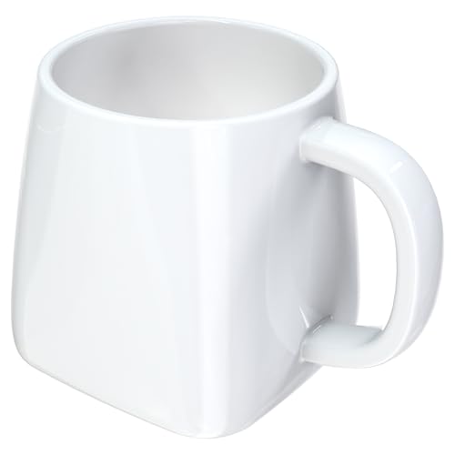 Linkidea Übergroße Keramik-Kaffeetasse, 680 ml, extra großer quadratischer Boden mit Griff, große Teetassen, Trinkbecher für Zuhause und Büro, mikrowellen- und spülmaschinenfest, Weiß von Linkidea
