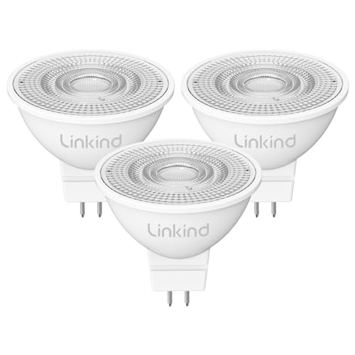 Linkind 12V LED Spot 35W GU5.3 Lampen, 3,4W (ersetzt 35W) Warmweiß 2700K, 360lm/ 36°Strahlwinkel Niedervolt MR16 LED Reflektorlampen, nicht dimmbar, 3 Stück von Linkind