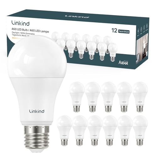 Linkind 13.5W Superhell E27 LED Lampe 1521Lm, ersetzt 100 Watt, 2700K Warmweiß E27 A60 Edison Glühbirne, 220° Abstrahlwinkel, nicht dimmbar, 12 Stück von Linkind