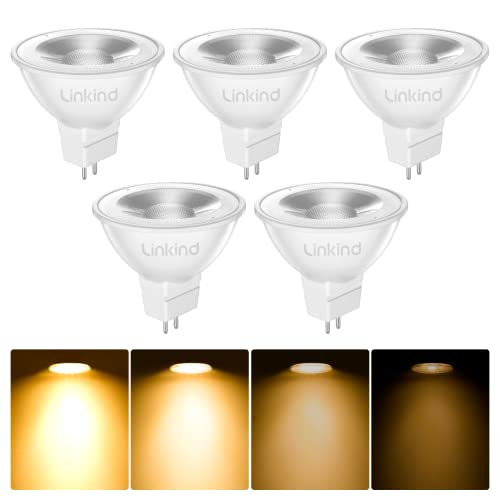 Linkind Dimmbar GU5.3 LED Lampe 5.5W, entspricht 50 Watt, 2700K Warmweiß 12 Volt AC/DC MR16 LED Reflektor GU5.3 Spot, 36° Abstrahlwinkel 465Lm LED Leuchtmittel MR16 Birne, 5 Stück von Linkind