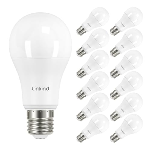 Linkind LED E27 Birne 1560LM Extra-hell, 100W Lampe entspricht, 5000K Tageslicht A60 Edison Glühbirne 13,5W mit 220° Abstrahlwinkel E27 Energiesparlampe, nicht Dimmbar, 12 Stück von Linkind