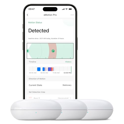 LinknLink Emotion Pro Präsenzsensor, 24GHz mmWave Radar WiFi Smart Bewegungsmelder, IR Blaster, MQTT Home Assistant Kompatibel, Kompatibel mit Alexa und Google Home (Emotion Pro 3 Pack) von LinknLink