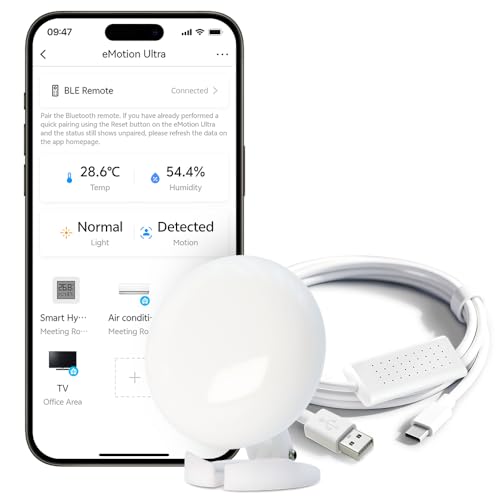 LinknLink eMotion Ultra 60GHz mmWave Radar WiFi Präsenzsensor mit IR, Helligkeit, Temperatur und Luftfeuchtigkeit, MQTT Home Assistant, kompatibel mit Alexa und Google Home LinknLink eMotion Ultra 60GHz mmWave Radar WiFi Präsenzsensor mit IR, Helligkeit, Temperatur und Luftfeuchtigkeit, MQTT Home Assistant, kompatibel mit Alexa und Google Home von LinknLink