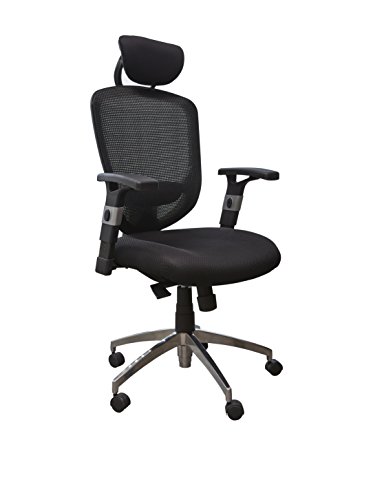 Links Chaise de Bureau Computech - Siège Ergonomique - Sur Roulettes - Dossier Contact et Accoudoirs Réglables von Demeyere