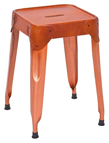 Inter Link - 4er-Set Hocker - Kupfermetall - Ledersitz - Reema Inter Link - 4er-Set Hocker - Kupfermetall - Ledersitz - Reema von Inter Link