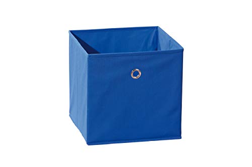 Inter Link – Faltbare Aufbewahrungsbox – Klappbarer Objekthalter – Stoff Faltbox – Aufbewahrungsbox für Raumteiler oder Regale – 32 x 32 x 32 cm – Mit Fingerloch – Winny – Blau von Inter Link