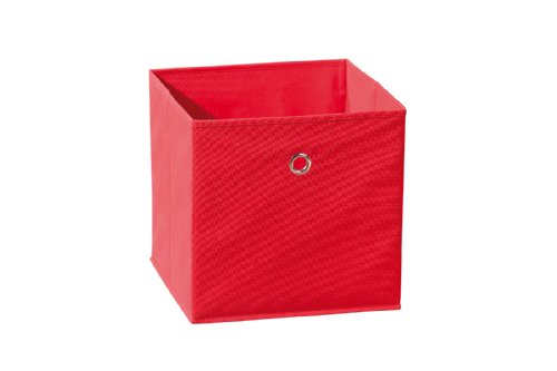 Inter Link – Faltbare Aufbewahrungsbox – Klappbarer Objekthalter – Stoff Faltbox – Aufbewahrungsbox für Raumteiler oder Regale – 32 x 32 x 32 cm – Mit Fingerloch – Winny – Rot von Inter Link
