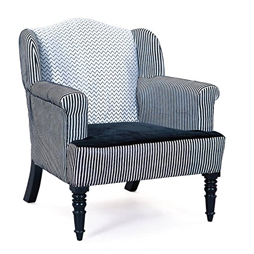 Inter Link 99805092 Sessel, Massivholz, Polyester, schwarz / silber, 80 x 65 x 90 cm von Inter Link