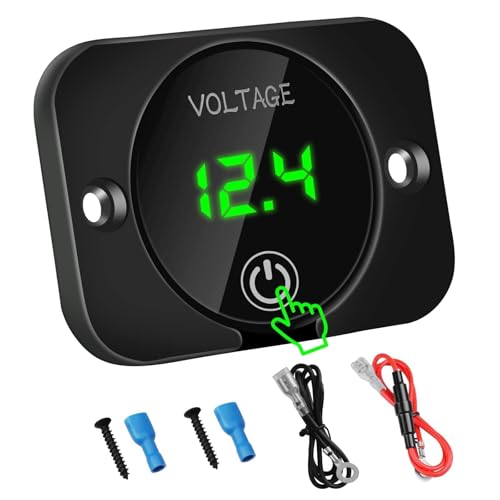 Linkstyle Batterieanzeige 12V, Spannungsanzeige 12V Voltanzeige, 12 Volt Anzeige, Batteriewächter Voltmeter Wasserdicht, Digital Voltmeter Auto Batterie Ladeanzeige von Linkstyle