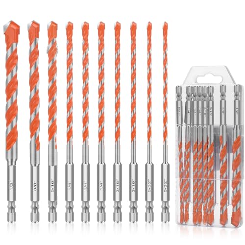 Linkstyle 10 Stück Steinbohrer Set, Sechskantschaft Hartmetall Betonbohrer Set für Fliesen Ziegel Keramik Glas, 4mm, 5mm, 6mm, 8mm, 10mm, 12mm Linkstyle 10 Stück Steinbohrer Set, Sechskantschaft Hartmetall Betonbohrer Set für Fliesen Ziegel Keramik Glas, 4mm, 5mm, 6mm, 8mm, 10mm, 12mm von Linkstyle