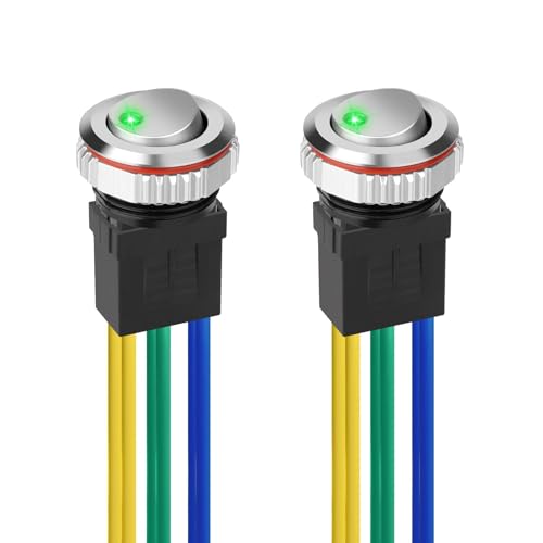 Linkstyle 16mm Runder Wippschalter, 7A 6Pin ON/OFF Beleuchteter Kippschalter SPST für 12V/24V Auto Boot Elektrische Steuerung, 2St von Linkstyle