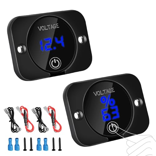 Linkstyle Batterieanzeige 12V, Spannungsanzeige 12V Voltanzeige, 12 Volt Anzeige, Batteriewächter Voltmeter Wasserdicht, Digital Voltmeter Auto Batterie Ladeanzeige von Linkstyle