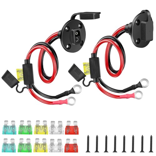 Linkstyle SAE-Verlängerungskabel, 60 cm, 10 AWG, SAE-Schnellverbinder, SAE-Adapter auf O-Ringklemmen, Verlängerung für Solarmodul-Generator, Batterieladegerät, Batterie-Ausschreibungskabel, 2 Stück von Linkstyle