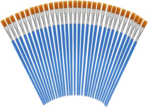 Pinselset Kleine Flache Pinsel 32 Stück, Professionelle Nylon Künstlerpinsel Set für Acryl, Detail, Aquarell, Öl, Modellbau, Wasserfarben, Pinsel-Set für Kinder, Anfänger, Profi von Linkstyle