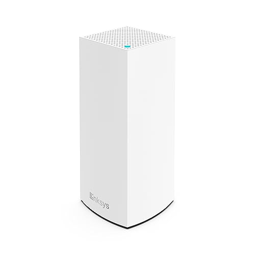 Linksys Atlas Pro 6 Velop Dual-Band-Mesh-WiFi 6-System (AX5400) WLAN-Router mit bis zu 250 m² Funkabdeckung, 4-mal schneller, für mehr als 30 Geräte – 1er-Pack, Weiß von Linksys