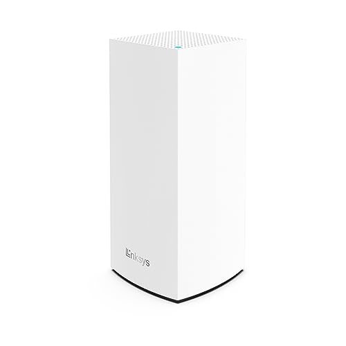 Linksys Velop MX4200 Tri-Band Mesh-WiFi 6-System (AX4200) WLAN-Router mit bis zu 260 m² Funkabdeckung, 3,5-mal schneller, für mehr als 40 Geräte – 1er-Pack, Weiß von Linksys