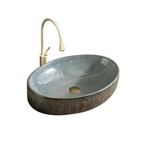 Linmeas-753 Aufsatzwaschbecken Kleines Retro-Aufsatzwaschbecken, einfaches Badezimmer, Badezimmerwaschbecken, Terrassen-Pool-Waschbecken, Heimbalkon-Wasserbecken Aufsatzwaschbecken von Linmeas-753