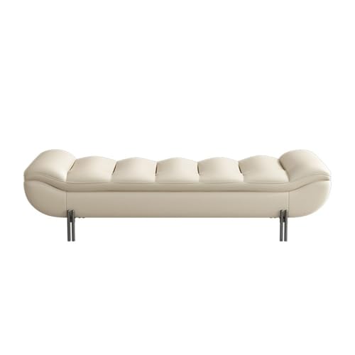 Linmeas-753 Ende der Bettbank Leichte Luxus-Nachttischbank Home High-End-Hauptschlafzimmer-Nachttisch-Kleiderbank Lange Sofabank(Beige) von Linmeas-753