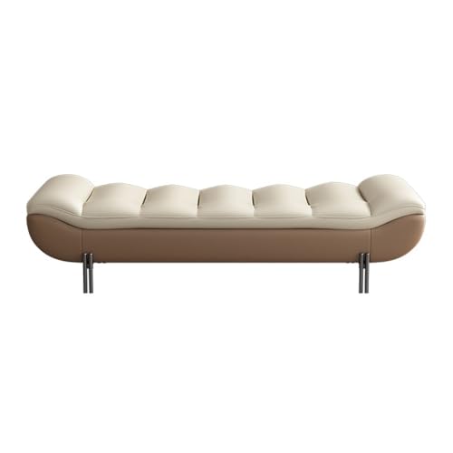 Linmeas-753 Ende der Bettbank Leichte Luxus-Nachttischbank Home High-End-Hauptschlafzimmer-Nachttisch-Kleiderbank Lange Sofabank(Bruin) von Linmeas-753