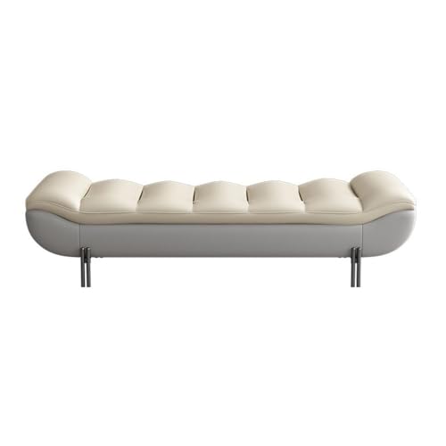 Linmeas-753 Ende der Bettbank Leichte Luxus-Nachttischbank Home High-End-Hauptschlafzimmer-Nachttisch-Kleiderbank Lange Sofabank(Light Gray) von Linmeas-753