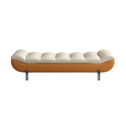 Linmeas-753 Ende der Bettbank Leichte Luxus-Nachttischbank Home High-End-Hauptschlafzimmer-Nachttisch-Kleiderbank Lange Sofabank(Orange) von Linmeas-753