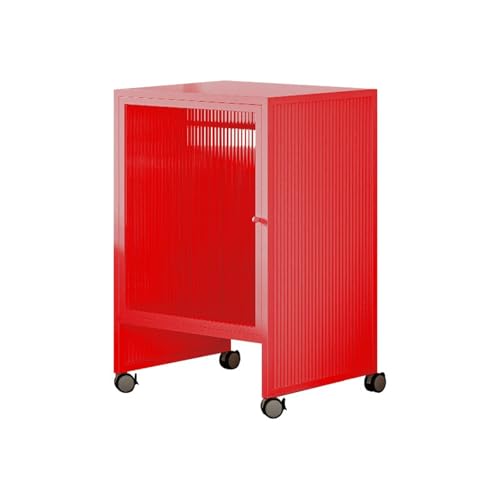 Linmeas-753 Kehrroboter Regal Wohnzimmer Basisstation Deko Lagerschrank Klein mit Universalrollen Kehrroboter Regal Sideboard(Red) von Linmeas-753
