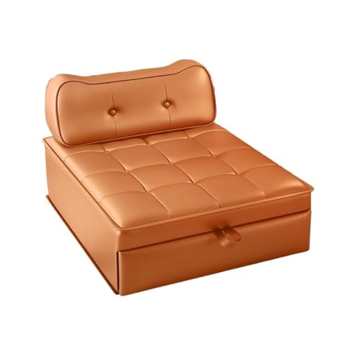 Linmeas-753 Umwandelbares Einzelschlafsofa mit dick gepolstertem Sitz, multifunktionales Schlafsesselbett, for das Heimbüro (Color : Orange-A) von Linmeas-753