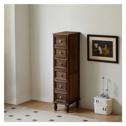 Linmeas-753 Vintage Holzschublade, Kommode, Aufbewahrungsschrank, einfacher Nachttisch, Schubladenschrank, kleine schmale Sideboards (Color : 03, Size : L) von Linmeas-753