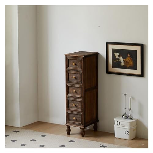 Linmeas-753 Vintage Holzschublade, Kommode, Aufbewahrungsschrank, einfacher Nachttisch, Schubladenschrank, kleine schmale Sideboards (Color : 03, Size : M) von Linmeas-753