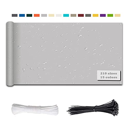 Balkon sichtschutz ohne Bohren(210Größen&15Farben) balkonabdeckung 220g/m² blickdichte balkonverkleidung Wind- und UV-Schutz mit Ösen Kabelbinder und Kordel für Balkongeländer Terrasse von Linmssd