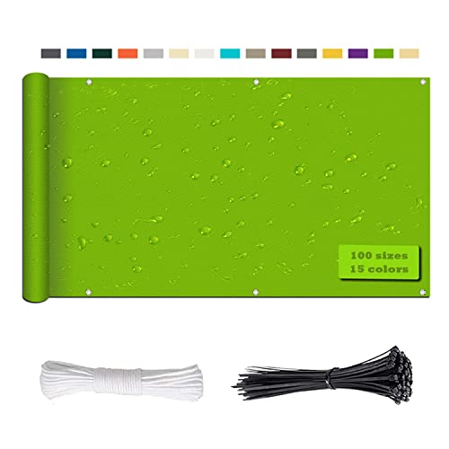 Balkon sichtschutz ohne Bohren(210Größen&15Farben) balkonabdeckung 220g/m² blickdichte balkonverkleidung Wind- und UV-Schutz mit Ösen Kabelbinder und Kordel für Balkongeländer Terrasse von Linmssd