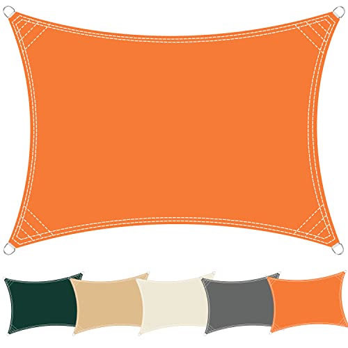 Linmssd Rechteckig Segeltuch 3x3m, Leichtgewicht Überdachung, wetterbeständiger UV-Schutz, mit Befestigung Set, für Garten Terrasse Camping - Orange von Linmssd