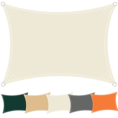 Sonnensegel Sonnenschutz Segel 2.5x5.2m, Windschutz Schattenspender, wasserabweisend imprägniert, inkl Befestigungsseile, perfekt für den Außenbereich - Cremeweiß von Linmssd