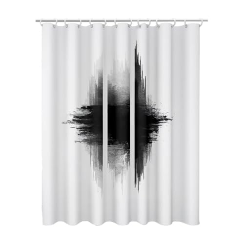 100x200 cm Duschvorhang Grau Shower Curtains mit 12 Duschrollo Haken, Duschrollo für Badewanne Beschwerter Saum Waschbar Polyester Stoff Extra Lang für Badezimmer, Geschenke für Frauen (Mode) Z-29 von Linncen