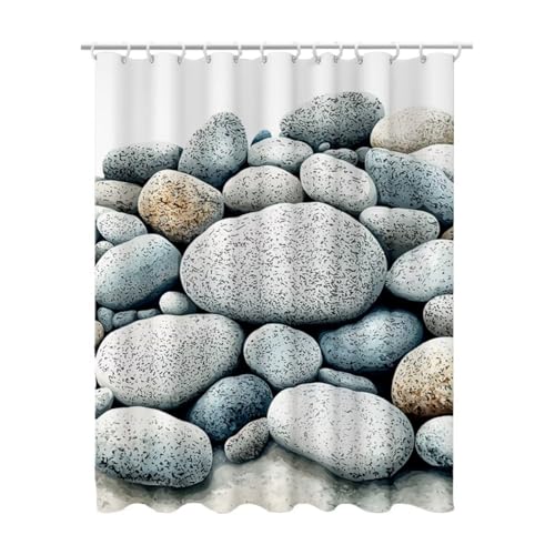 200x180 cm Duschvorhang Blau Shower Curtains mit 12 Duschrollo Haken, Duschrollo für Badewanne Beschwerter Saum Waschbar Polyester Stoff Extra Lang für Badezimmer, Geschenke für Frauen (Modern) Z-2 von Linncen
