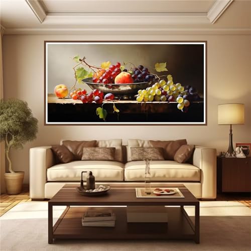 60x120cm Groß Diamond Painting Stillleben Frucht Diamant Painting Bilder Farbe 5D Diamond Painting Erwachsene Full Diamant Malerei Stickerei Set Kreuzstich Home Wand Dekor und Geschenke Weihnachtsdeko von Linncen