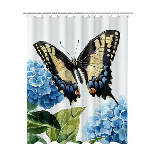 Duschvorhang 200x200, Duschvorhang Weiß Duschrollo für Badewanne, Shower Curtains mit Gewicht Waschbar Polyester Stoff Extra Lang mit 12 Duschvorhänge Haken für Badezimmer Badewanne (Geometrisch) Z-96 von Linncen