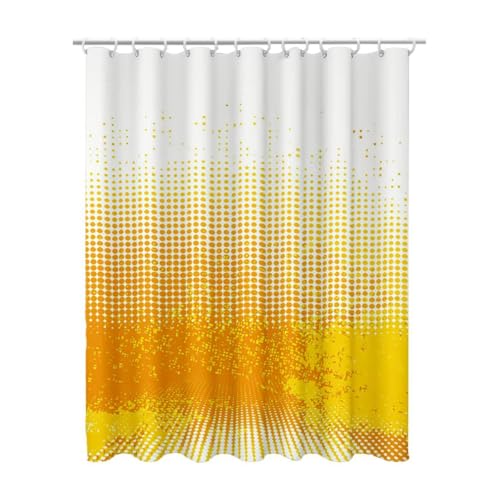 Duschvorhang 200x200 cm, Duschvorhang Gelb Duschrollo für Badewanne, Shower Curtains mit Gewicht, Waschbar Polyester Stoff, Extra Lang mit 12 Duschvorhänge Haken für Badezimmer Badewanne (Modern) Z-66 von Linncen