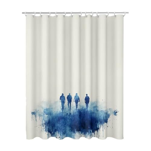 Duschvorhang Beige, Duschvorhang 180x180 mit 12 Duschrollo Haken, Duschrollo für Badewanne Beschwerter Saum, Shower Curtains Waschbar Polyester Extra Lang Badvorhang für Badezimmer (Einfach) Z-49 von Linncen