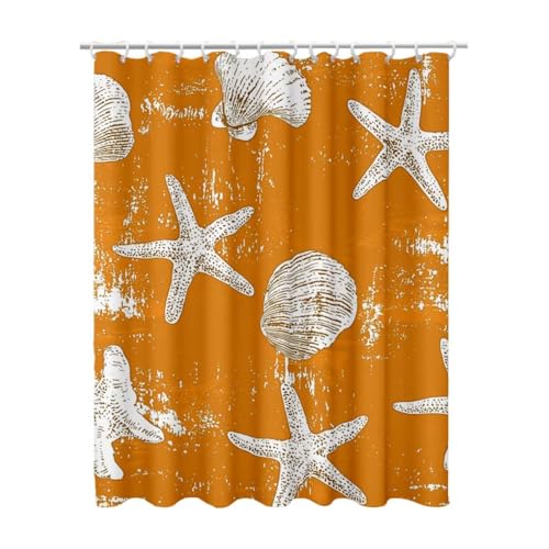 Duschvorhang Gelb, Duschvorhang 90x180 mit 12 Duschrollo Haken, Duschrollo für Badewanne Beschwerter Saum, Shower Curtains Waschbar Polyester Stoff, Extra Lang Badvorhang für Badezimmer (Hülse) Z-70 von Linncen