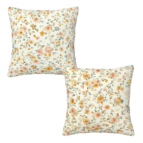 Kissenbezug 40x40 cm Beige, Dekokissen Kissenbezüge 2er Set, Samt Sofakissen Kopfkissenbezug, Deko Kissen Blumen Beidseitiger Druck, Zierkissen Kissenbezug für Herbst Deko Wohnzimmer Schlafzimmer Z-34 Kissenbezug 40x40 cm Beige, Dekokissen Kissenbezüge 2er Set, Samt Sofakissen Kopfkissenbezug, Deko Kissen Blumen Beidseitiger Druck, Zierkissen Kissenbezug für Herbst Deko Wohnzimmer Schlafzimmer Z-34 von Linncen