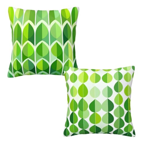 Kissenbezug 40x40 cm Grün, Dekokissen Kissenbezüge 2er Set, Samt Sofakissen Kopfkissenbezug, Deko Kissen Blätter Beidseitiger Druck, Zierkissen Kissenbezug für Herbst Deko Wohnzimmer Schlafzimmer H-34 Kissenbezug 40x40 cm Grün, Dekokissen Kissenbezüge 2er Set, Samt Sofakissen Kopfkissenbezug, Deko Kissen Blätter Beidseitiger Druck, Zierkissen Kissenbezug für Herbst Deko Wohnzimmer Schlafzimmer H-34 von Linncen