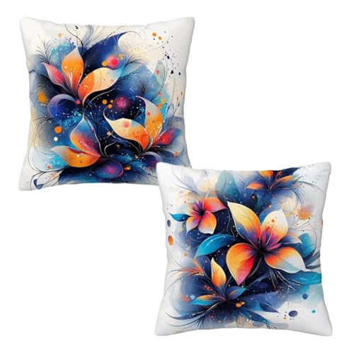 Kissenbezug 50x50 Blau, Dekokissen Kissenbezüge 2er Set, Samt Sofakissen Kopfkissenbezug, Deko Kissen Gelbe Blumen Beidseitiger Druck, Zierkissen Kissenbezug, Herbst Deko Wohnzimmer Schlafzimmer E-50 Kissenbezug 50x50 Blau, Dekokissen Kissenbezüge 2er Set, Samt Sofakissen Kopfkissenbezug, Deko Kissen Gelbe Blumen Beidseitiger Druck, Zierkissen Kissenbezug, Herbst Deko Wohnzimmer Schlafzimmer E-50 von Linncen
