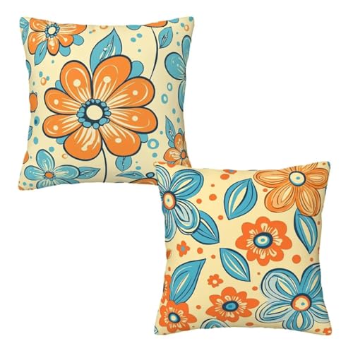 Kissenbezug 50x50 cm Creme, Dekokissen Kissenbezüge 2er Set, Samt Sofakissen Kopfkissenbezug, Deko Kissen Blumen Beidseitiger Druck, Zierkissen Kissenbezug für Herbst Deko Wohnzimmer Schlafzimmer E-62 Kissenbezug 50x50 cm Creme, Dekokissen Kissenbezüge 2er Set, Samt Sofakissen Kopfkissenbezug, Deko Kissen Blumen Beidseitiger Druck, Zierkissen Kissenbezug für Herbst Deko Wohnzimmer Schlafzimmer E-62 von Linncen