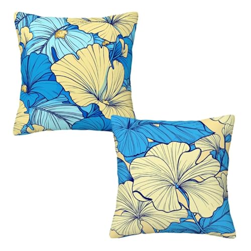 Kissenbezug 60x60 cm Blau, Dekokissen Kissenbezüge 2er Set, Samt Sofakissen Kopfkissenbezug, Deko Kissen Blumen Beidseitiger Druck, Zierkissen Kissenbezug für Herbst Deko Wohnzimmer Schlafzimmer Z-28 Kissenbezug 60x60 cm Blau, Dekokissen Kissenbezüge 2er Set, Samt Sofakissen Kopfkissenbezug, Deko Kissen Blumen Beidseitiger Druck, Zierkissen Kissenbezug für Herbst Deko Wohnzimmer Schlafzimmer Z-28 von Linncen