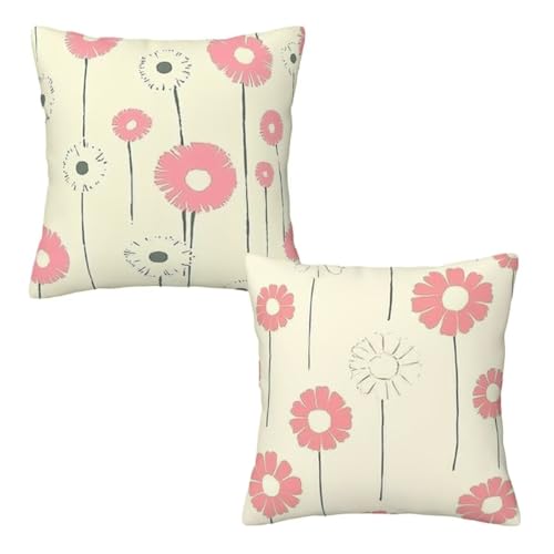 Kissenbezug 65x65 Beige, Dekokissen Kissenbezüge 2er Set, Samt Sofakissen Kopfkissenbezug, Deko Kissen Rosa Blumen Beidseitiger Druck, Zierkissen Kissenbezug, Herbst Deko Wohnzimmer Schlafzimmer H-94 Kissenbezug 65x65 Beige, Dekokissen Kissenbezüge 2er Set, Samt Sofakissen Kopfkissenbezug, Deko Kissen Rosa Blumen Beidseitiger Druck, Zierkissen Kissenbezug, Herbst Deko Wohnzimmer Schlafzimmer H-94 von Linncen